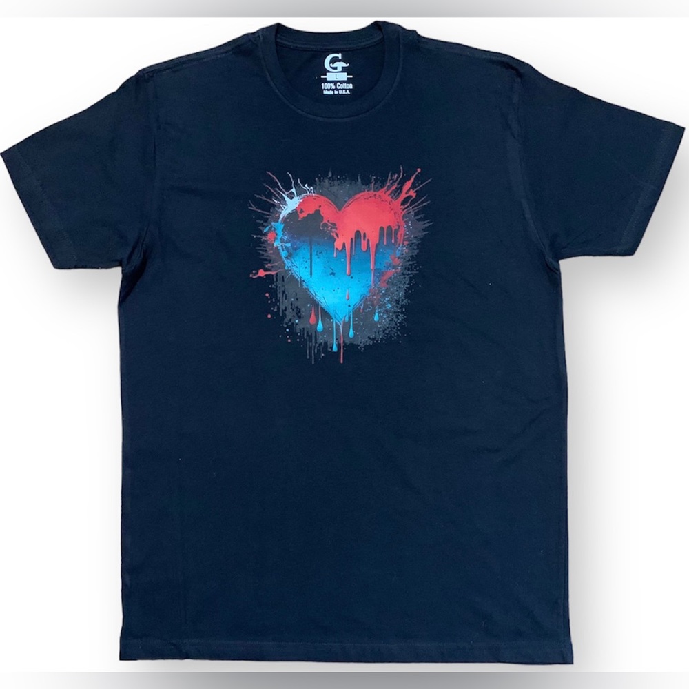 Gentleman Apparels- Abstract Heart on Black Shirt